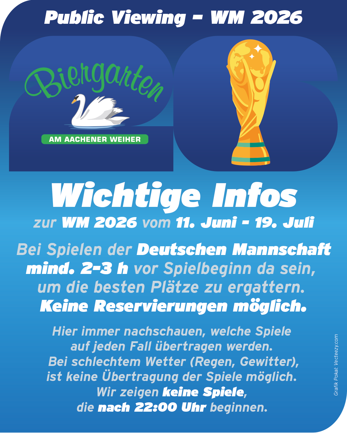 Reservierungen - Hinweis